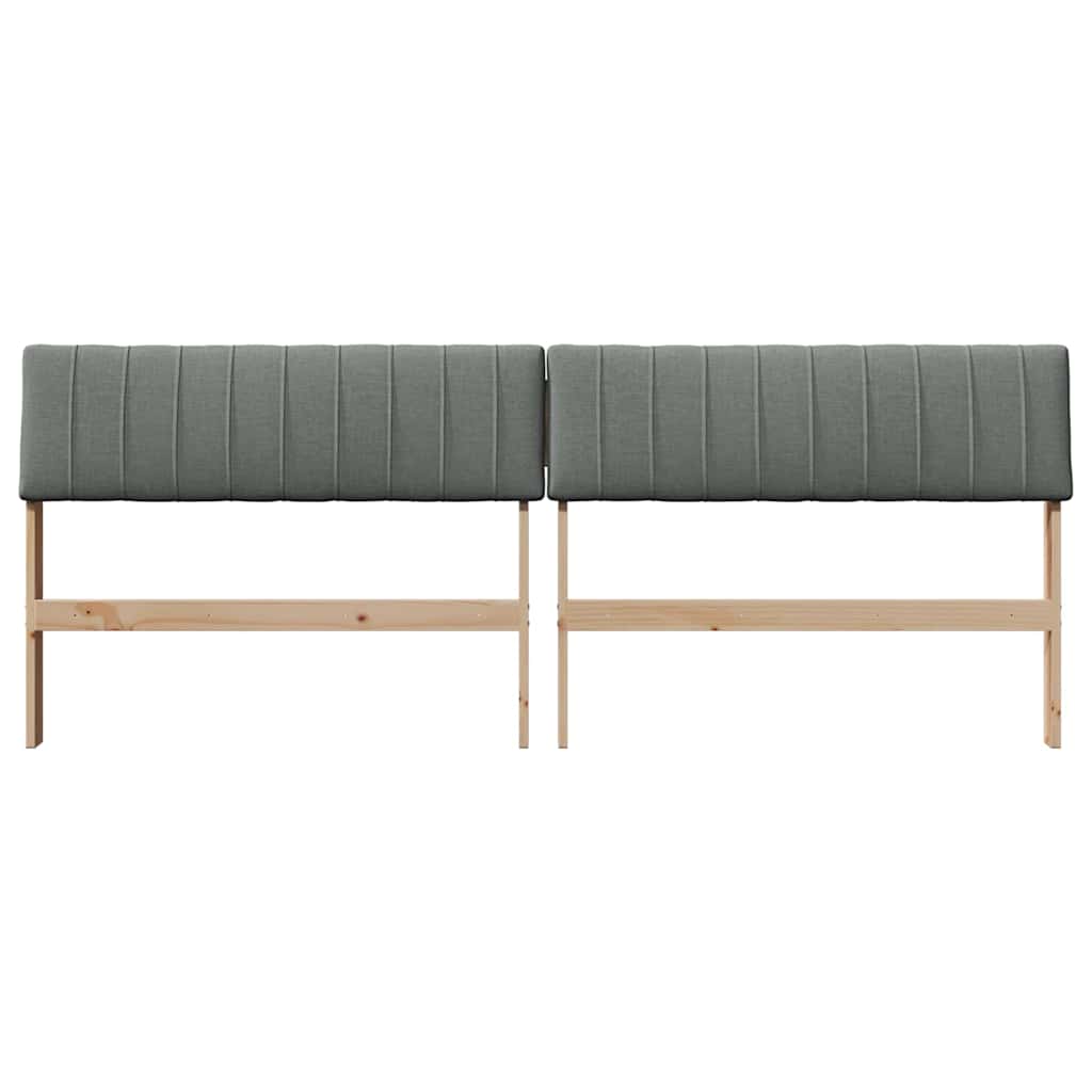 Gestoffeerd hoofdbord Donkergrijs 200 cm Massief grenenhout is nu te koop bij PeponiXL, paradijselijk wonen!
