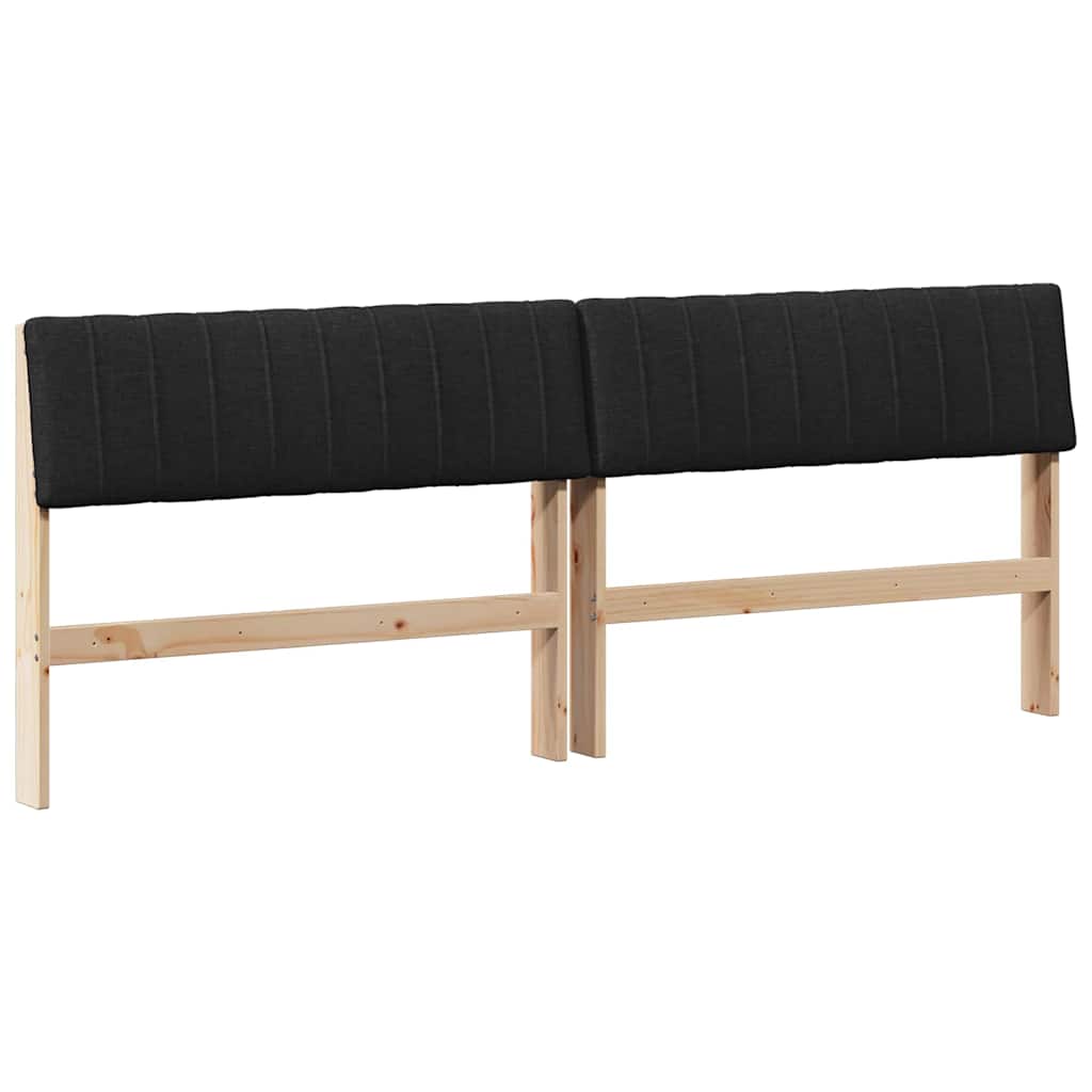 Gestoffeerd hoofdbord Zwart 200 cm Massief grenenhout is nu te koop bij PeponiXL, paradijselijk wonen!