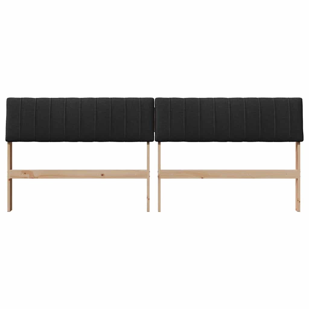 Gestoffeerd hoofdbord Zwart 200 cm Massief grenenhout is nu te koop bij PeponiXL, paradijselijk wonen!