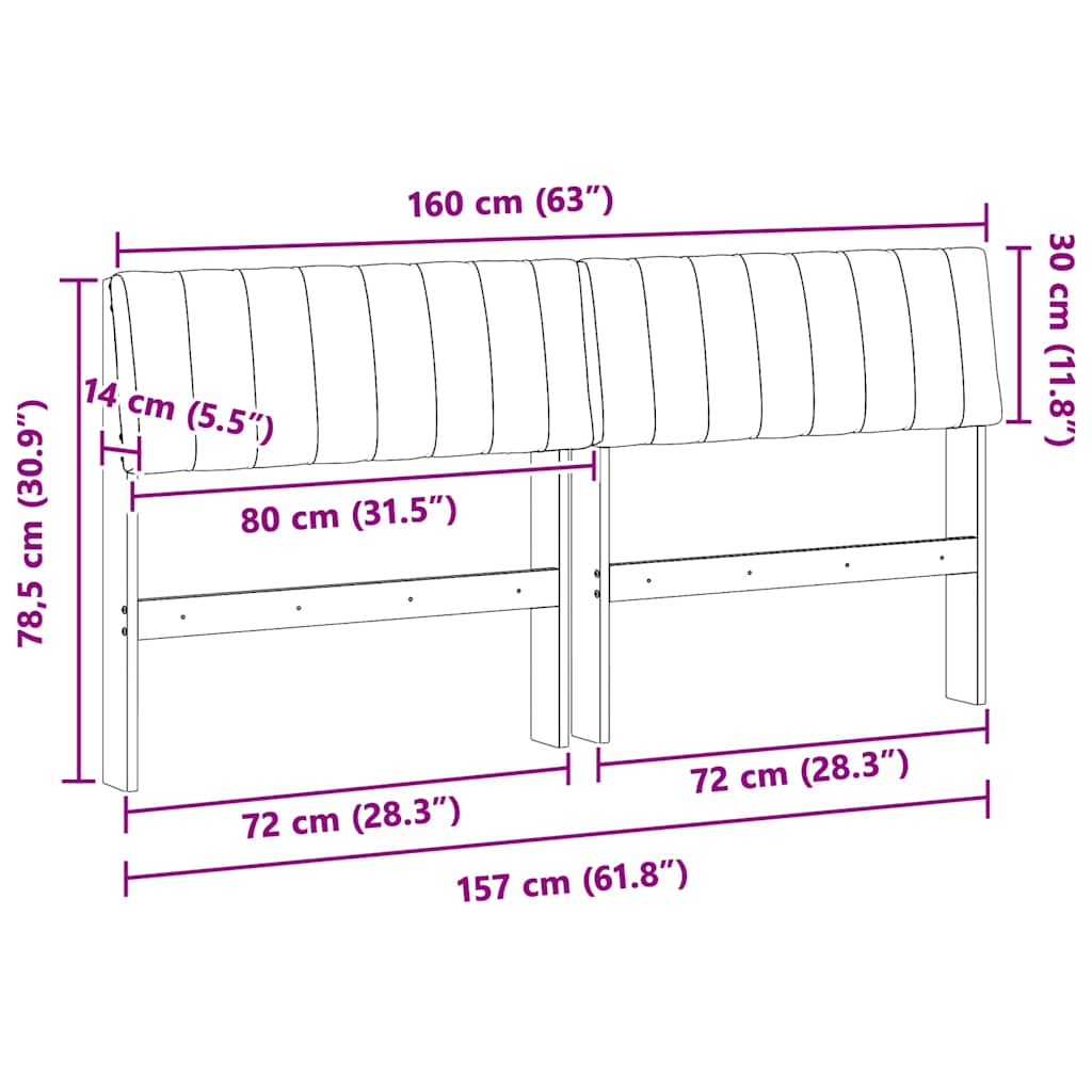 Gestoffeerd hoofdbord Taupe 160 cm Massief grenenhout is nu te koop bij PeponiXL, paradijselijk wonen!