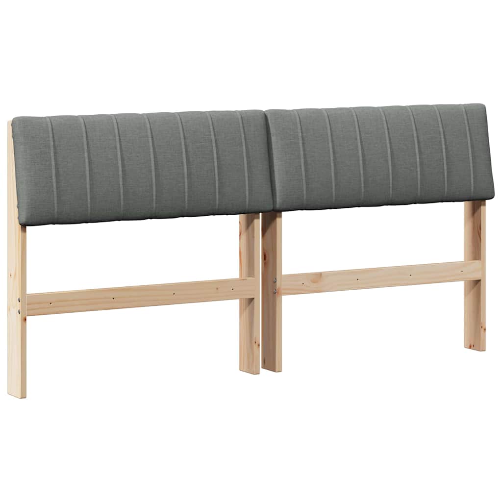 Gestoffeerd hoofdbord Donkergrijs 150 cm Massief grenenhout is nu te koop bij PeponiXL, paradijselijk wonen!