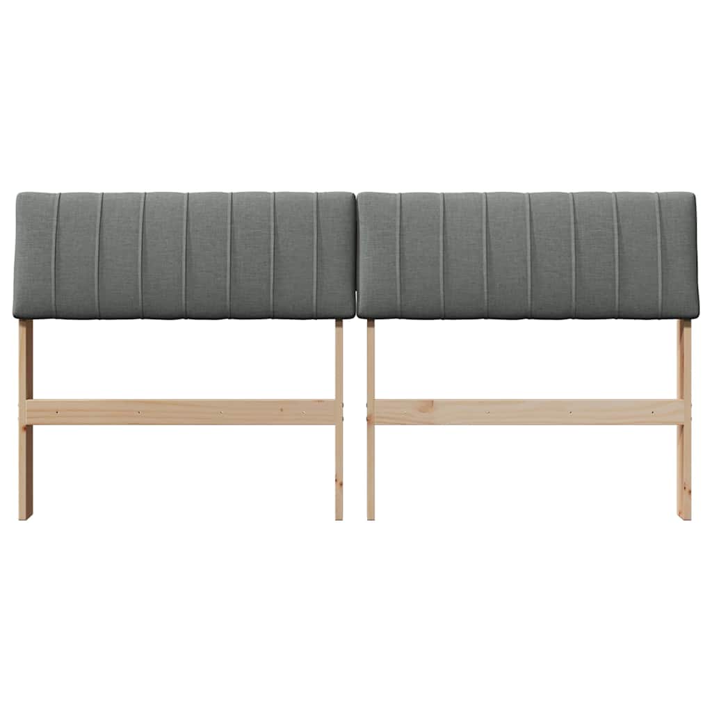 Gestoffeerd hoofdbord Donkergrijs 150 cm Massief grenenhout is nu te koop bij PeponiXL, paradijselijk wonen!