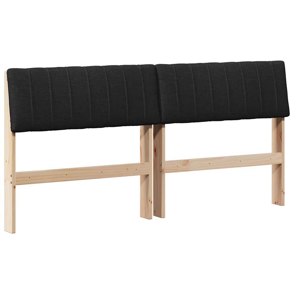 Gestoffeerd hoofdbord Zwart 150 cm Massief grenenhout is nu te koop bij PeponiXL, paradijselijk wonen!