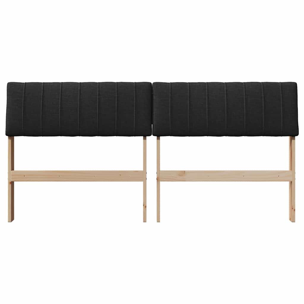 Gestoffeerd hoofdbord Zwart 150 cm Massief grenenhout is nu te koop bij PeponiXL, paradijselijk wonen!