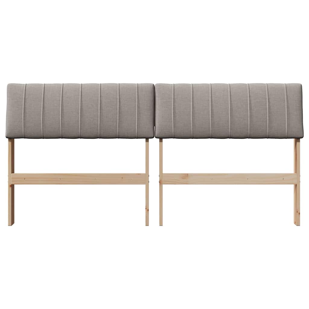 Gestoffeerd hoofdbord Taupe 150 cm Massief grenenhout is nu te koop bij PeponiXL, paradijselijk wonen!
