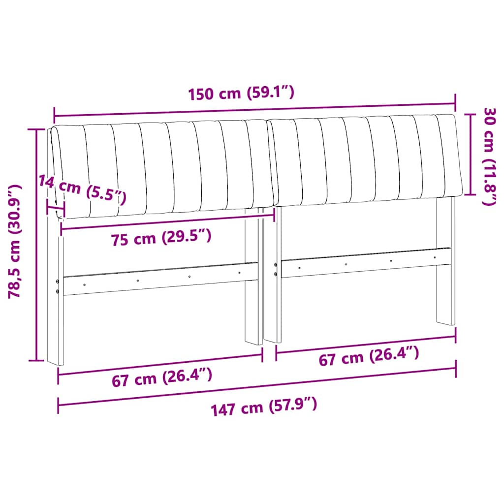 Gestoffeerd hoofdbord Taupe 150 cm Massief grenenhout is nu te koop bij PeponiXL, paradijselijk wonen!