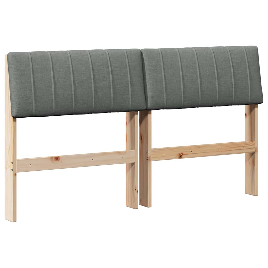 Gestoffeerd hoofdbord Donkergrijs 140 cm Massief grenenhout is nu te koop bij PeponiXL, paradijselijk wonen!