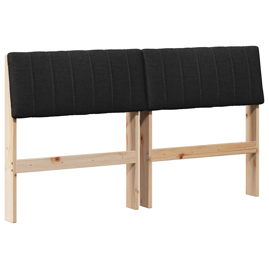 Gestoffeerd hoofdbord Zwart 140 cm Massief grenenhout is nu te koop bij PeponiXL, paradijselijk wonen!
