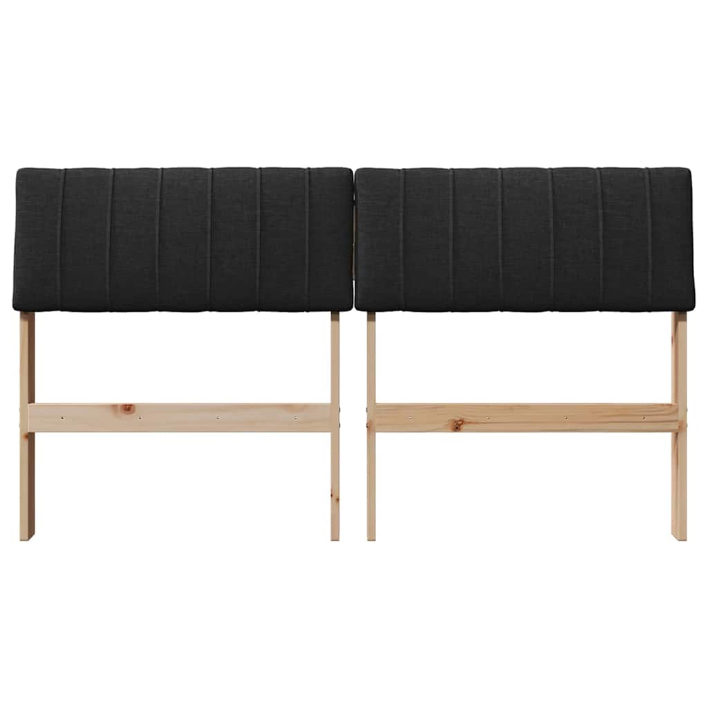 Gestoffeerd hoofdbord Zwart 140 cm Massief grenenhout is nu te koop bij PeponiXL, paradijselijk wonen!
