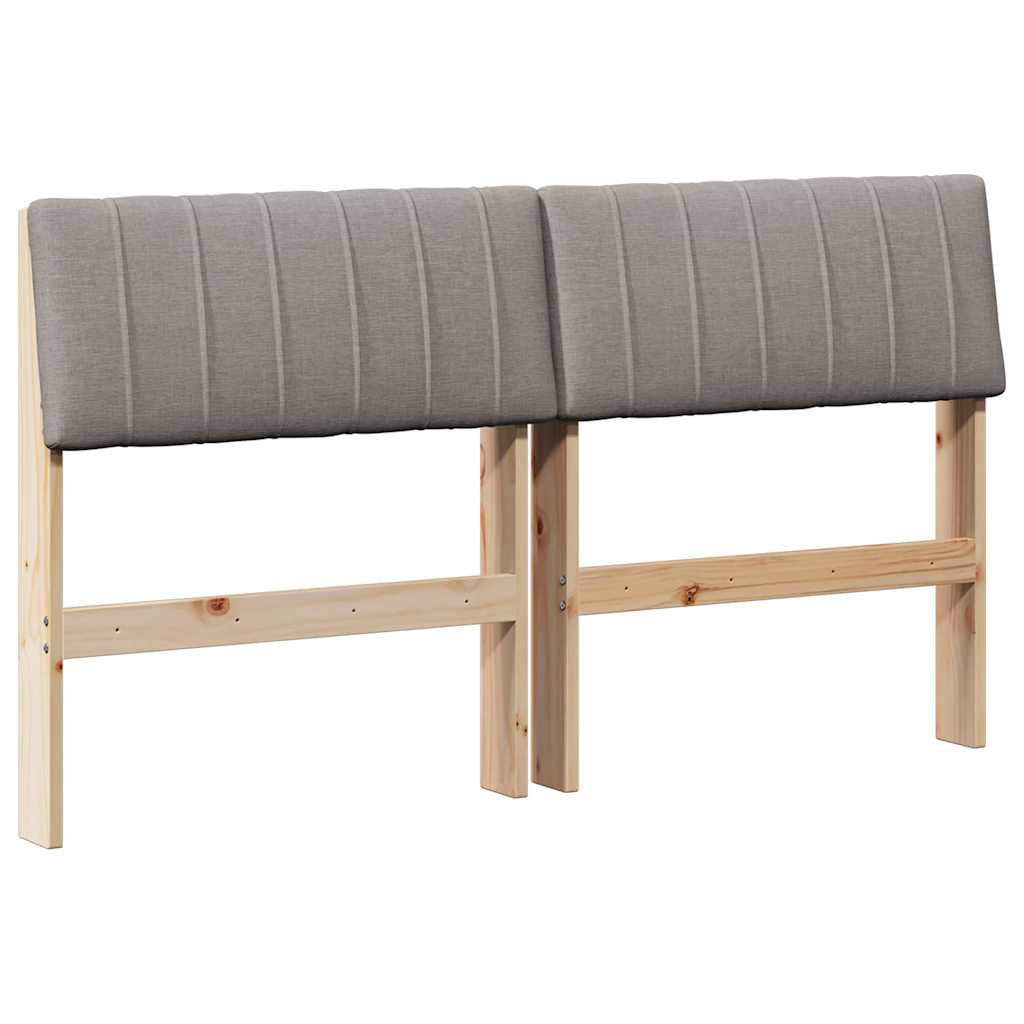 Gestoffeerd hoofdbord Taupe 140 cm Massief grenenhout is nu te koop bij PeponiXL, paradijselijk wonen!