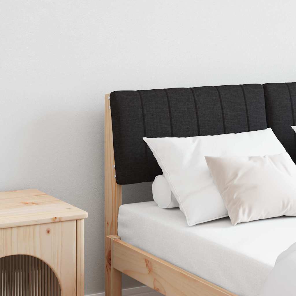 Gestoffeerd hoofdbord Zwart 120 cm Massief grenenhout is nu te koop bij PeponiXL, paradijselijk wonen!