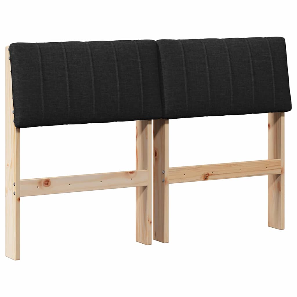 Gestoffeerd hoofdbord Zwart 120 cm Massief grenenhout is nu te koop bij PeponiXL, paradijselijk wonen!
