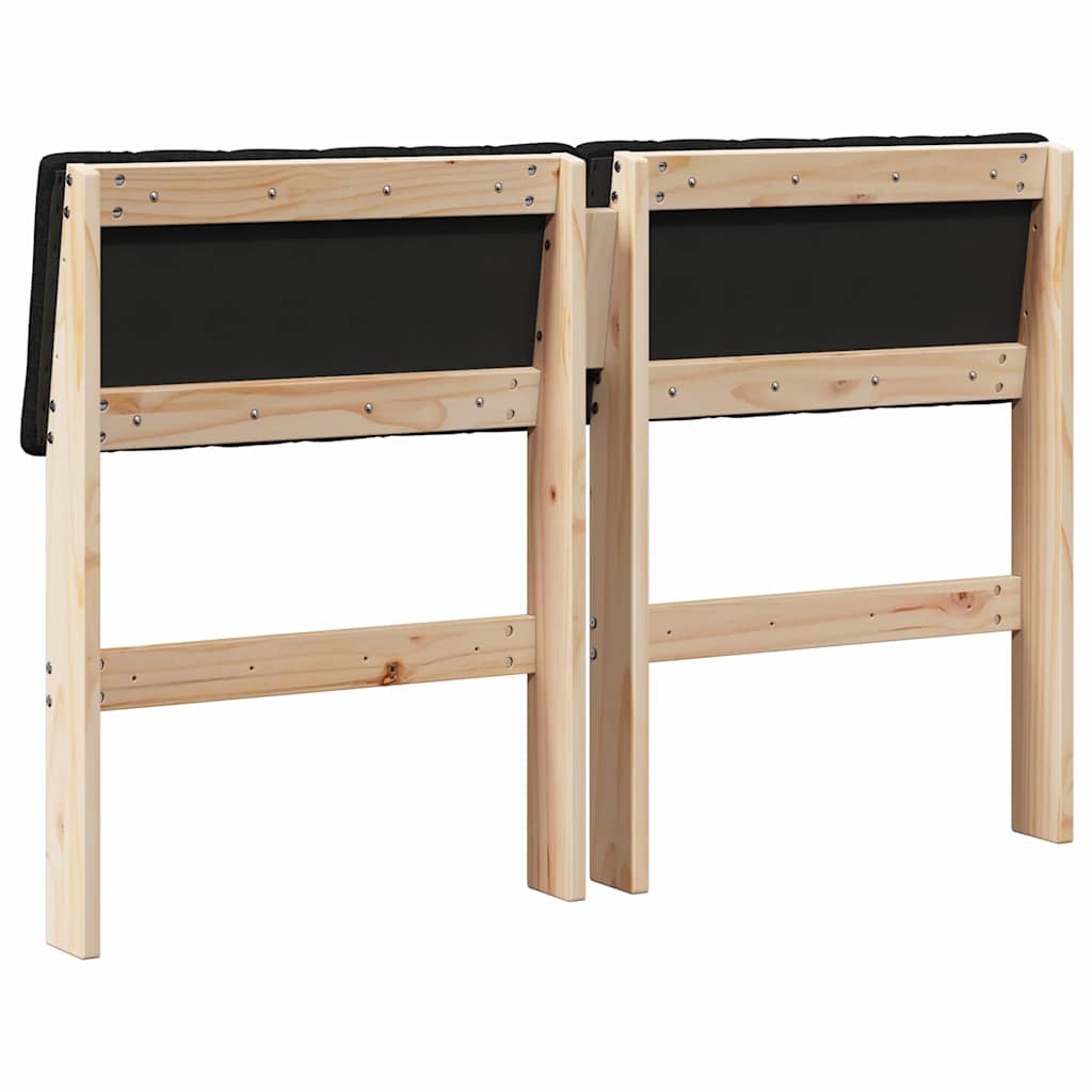 Gestoffeerd hoofdbord Zwart 120 cm Massief grenenhout is nu te koop bij PeponiXL, paradijselijk wonen!