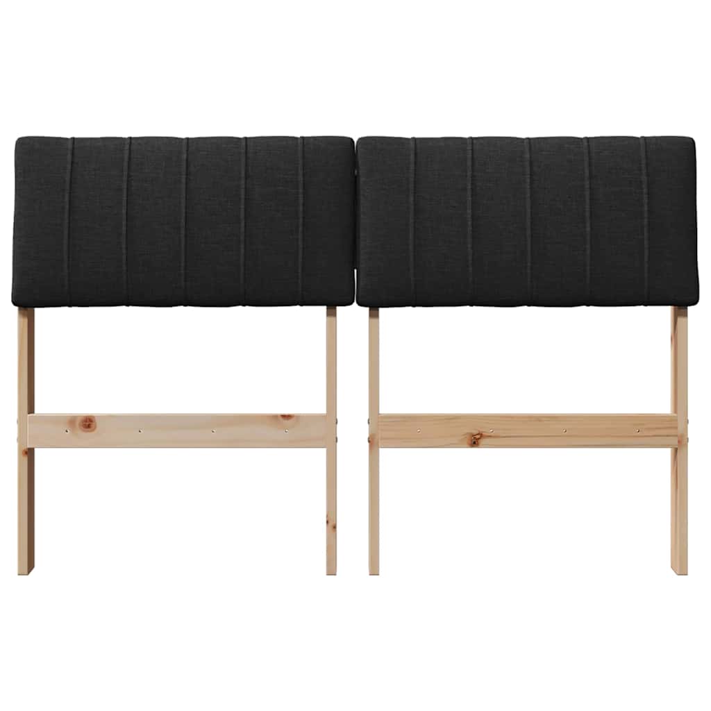 Gestoffeerd hoofdbord Zwart 120 cm Massief grenenhout is nu te koop bij PeponiXL, paradijselijk wonen!