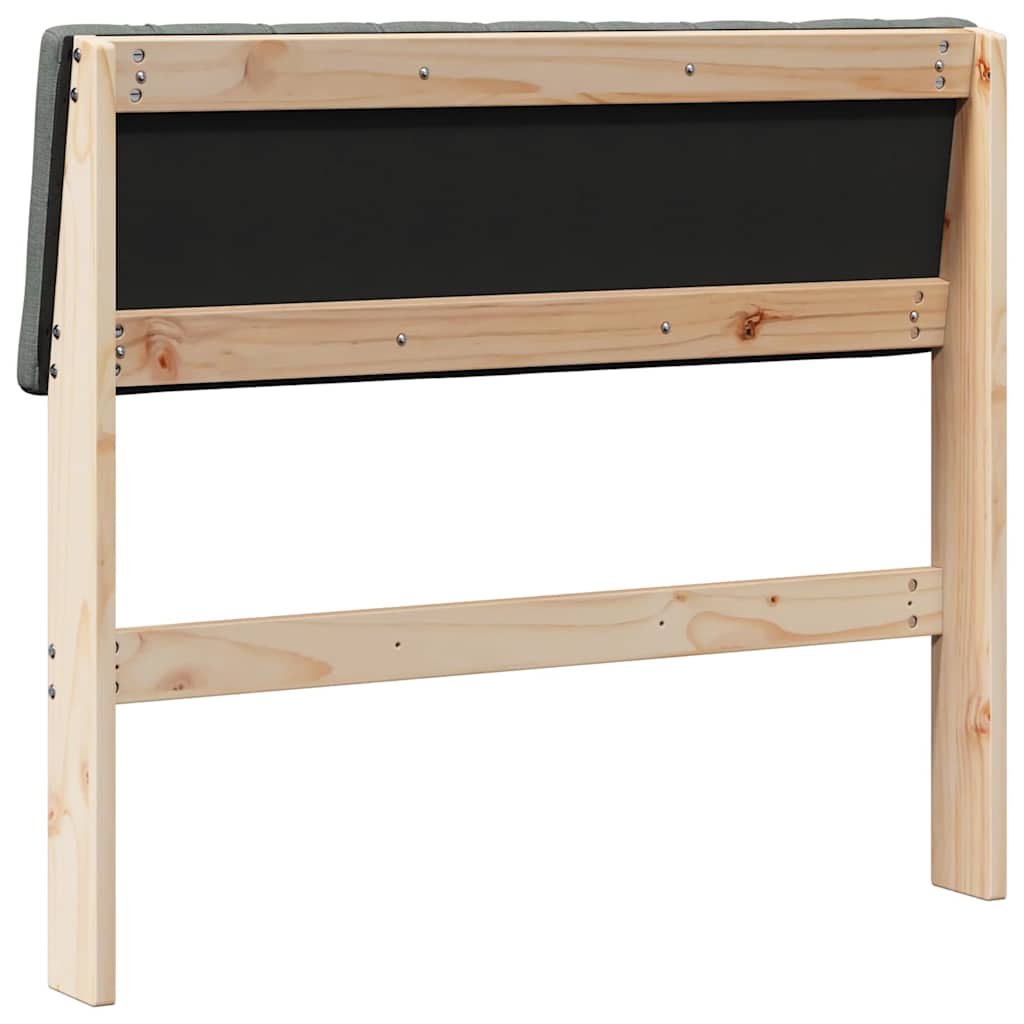 Gestoffeerd hoofdbord Donkergrijs 90 cm Massief grenenhout is nu te koop bij PeponiXL, paradijselijk wonen!
