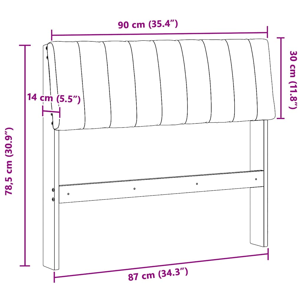 Gestoffeerd hoofdbord Donkergrijs 90 cm Massief grenenhout is nu te koop bij PeponiXL, paradijselijk wonen!