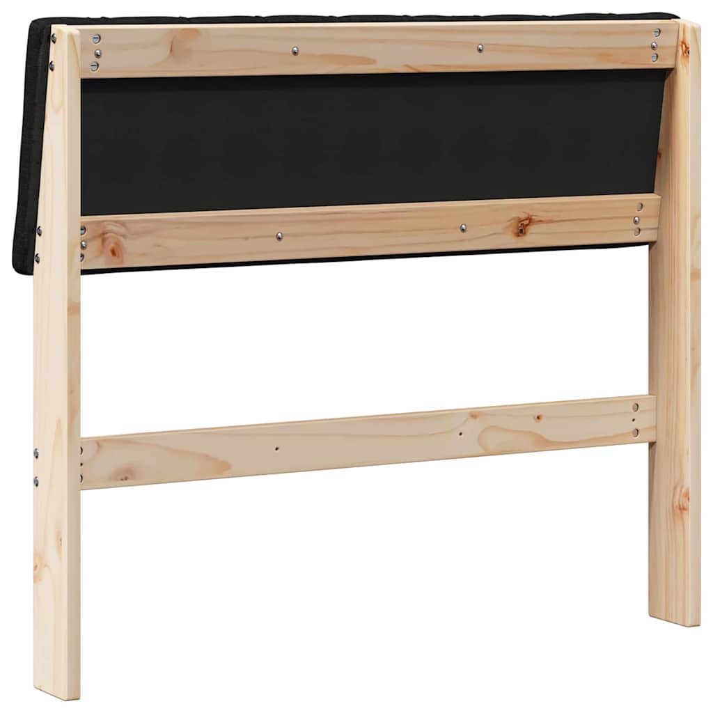 Gestoffeerd hoofdbord Zwart 90 cm Massief grenenhout is nu te koop bij PeponiXL, paradijselijk wonen!