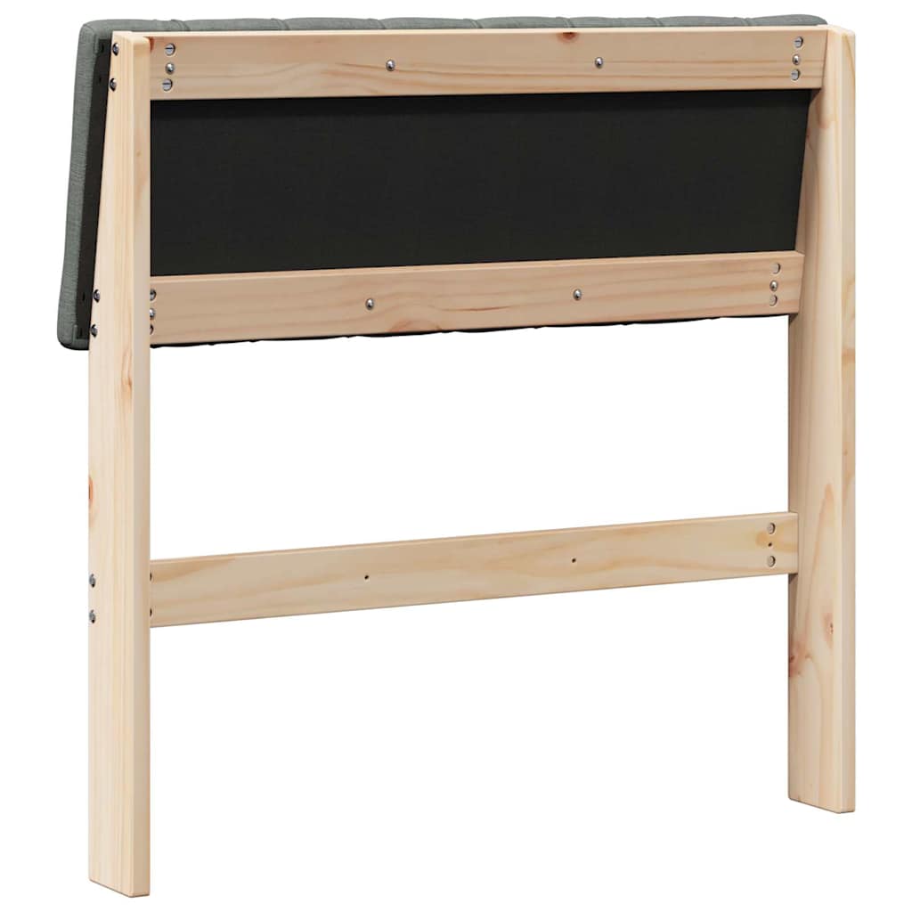 Gestoffeerd hoofdbord Donkergrijs 75 cm Massief grenenhout is nu te koop bij PeponiXL, paradijselijk wonen!