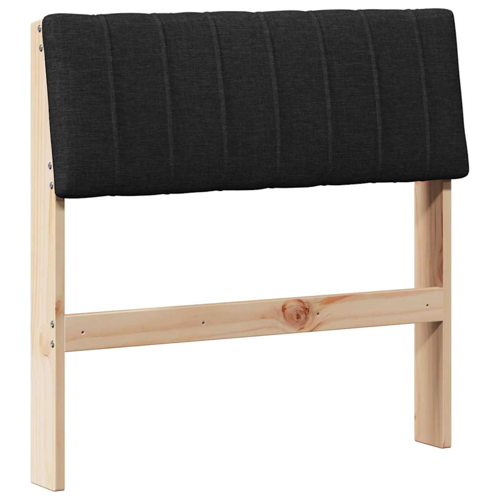 Gestoffeerd hoofdbord Zwart 75 cm Massief grenenhout is nu te koop bij PeponiXL, paradijselijk wonen!
