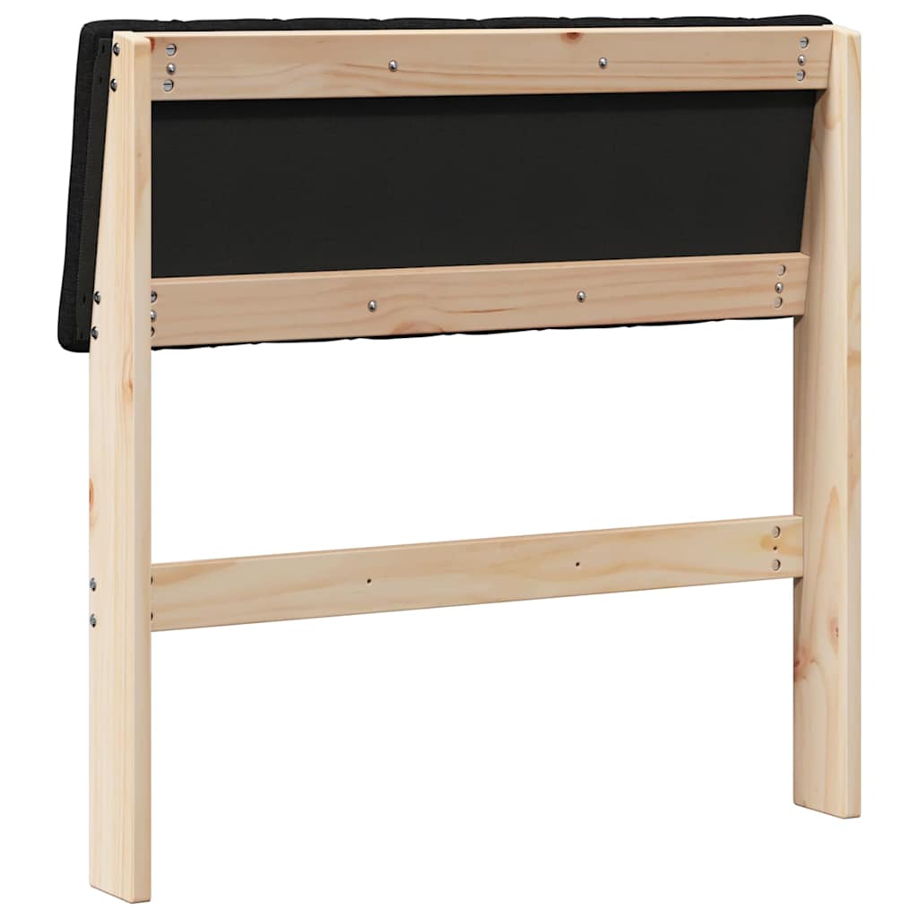 Gestoffeerd hoofdbord Zwart 75 cm Massief grenenhout is nu te koop bij PeponiXL, paradijselijk wonen!
