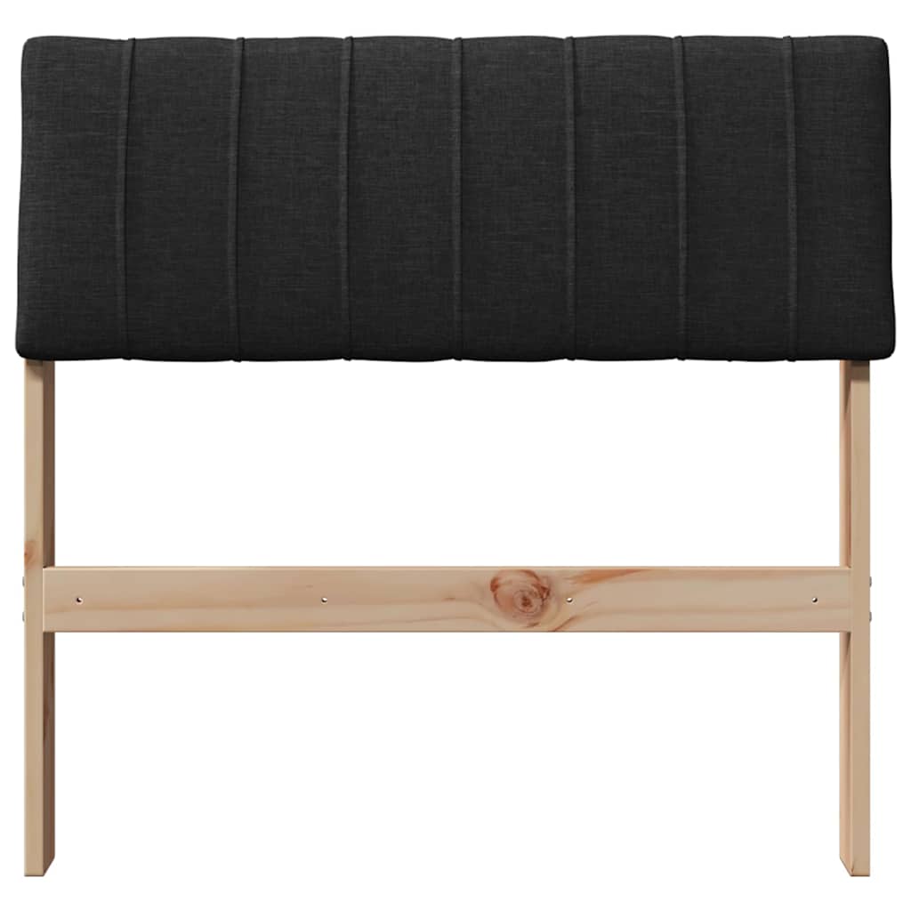Gestoffeerd hoofdbord Zwart 75 cm Massief grenenhout is nu te koop bij PeponiXL, paradijselijk wonen!