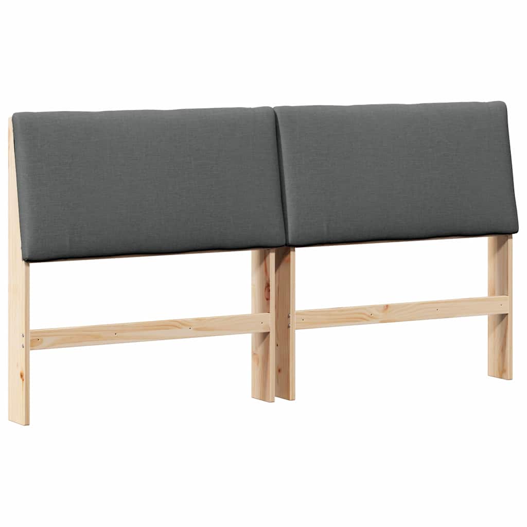 Gestoffeerd hoofdbord Donkergrijs 200 cm Massief grenenhout is nu te koop bij PeponiXL, paradijselijk wonen!