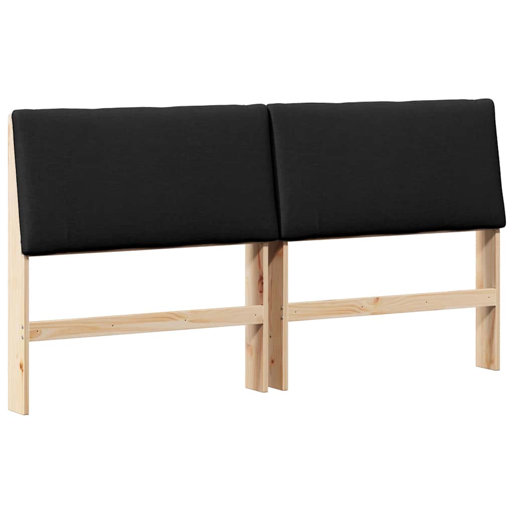 Gestoffeerd hoofdbord Zwart 200 cm Massief grenenhout is nu te koop bij PeponiXL, paradijselijk wonen!