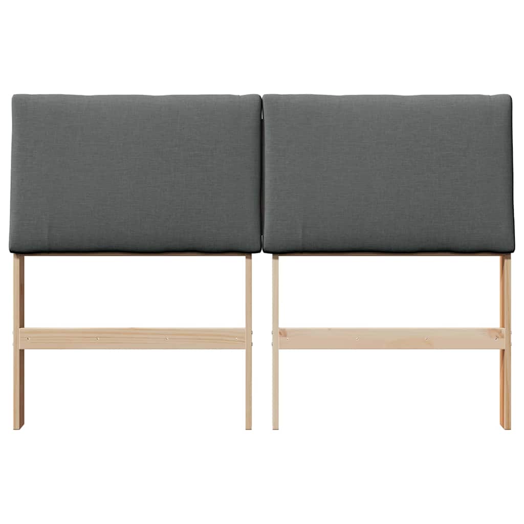 Gestoffeerd hoofdbord Donkergrijs 160 cm Massief grenenhout is nu te koop bij PeponiXL, paradijselijk wonen!