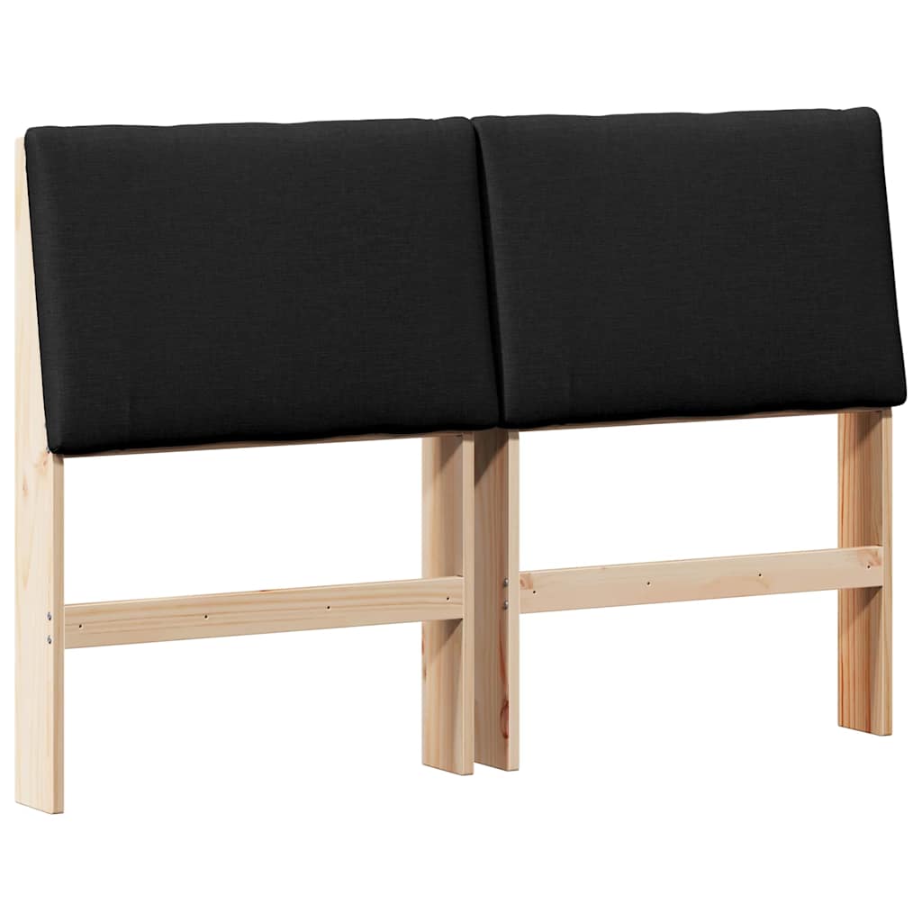 Gestoffeerd hoofdbord Zwart 160 cm Massief grenenhout is nu te koop bij PeponiXL, paradijselijk wonen!
