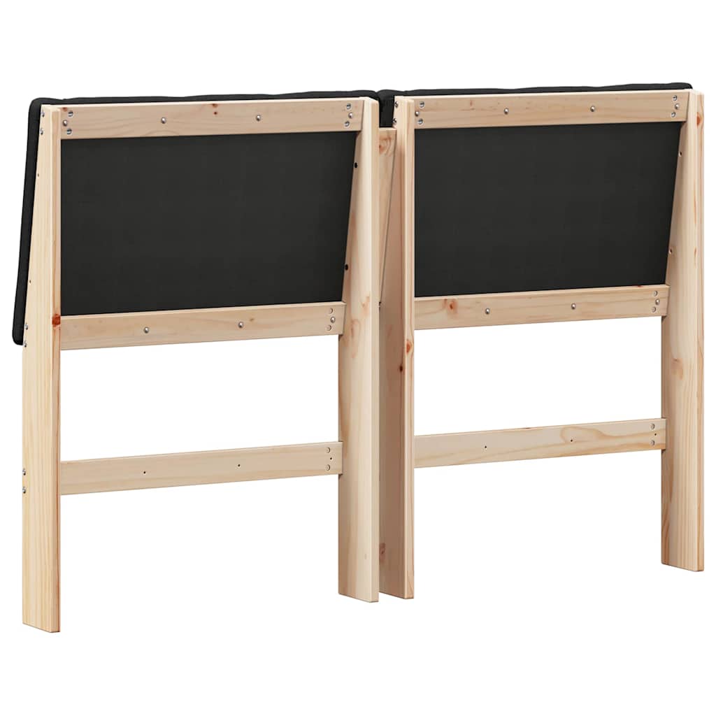 Gestoffeerd hoofdbord Zwart 150 cm Massief grenenhout is nu te koop bij PeponiXL, paradijselijk wonen!