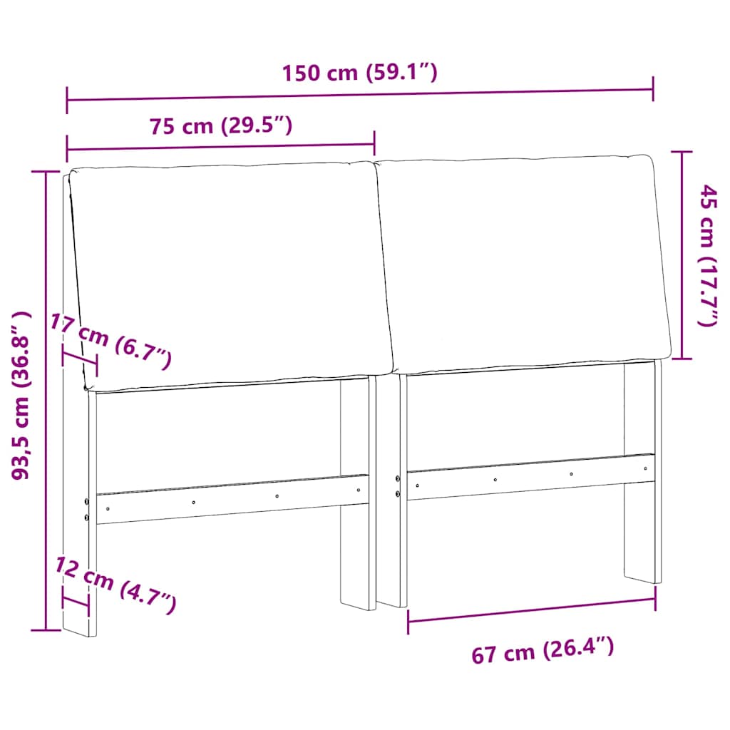 Gestoffeerd hoofdbord Lichtgrijs 150 cm Massief grenenhout is nu te koop bij PeponiXL, paradijselijk wonen!