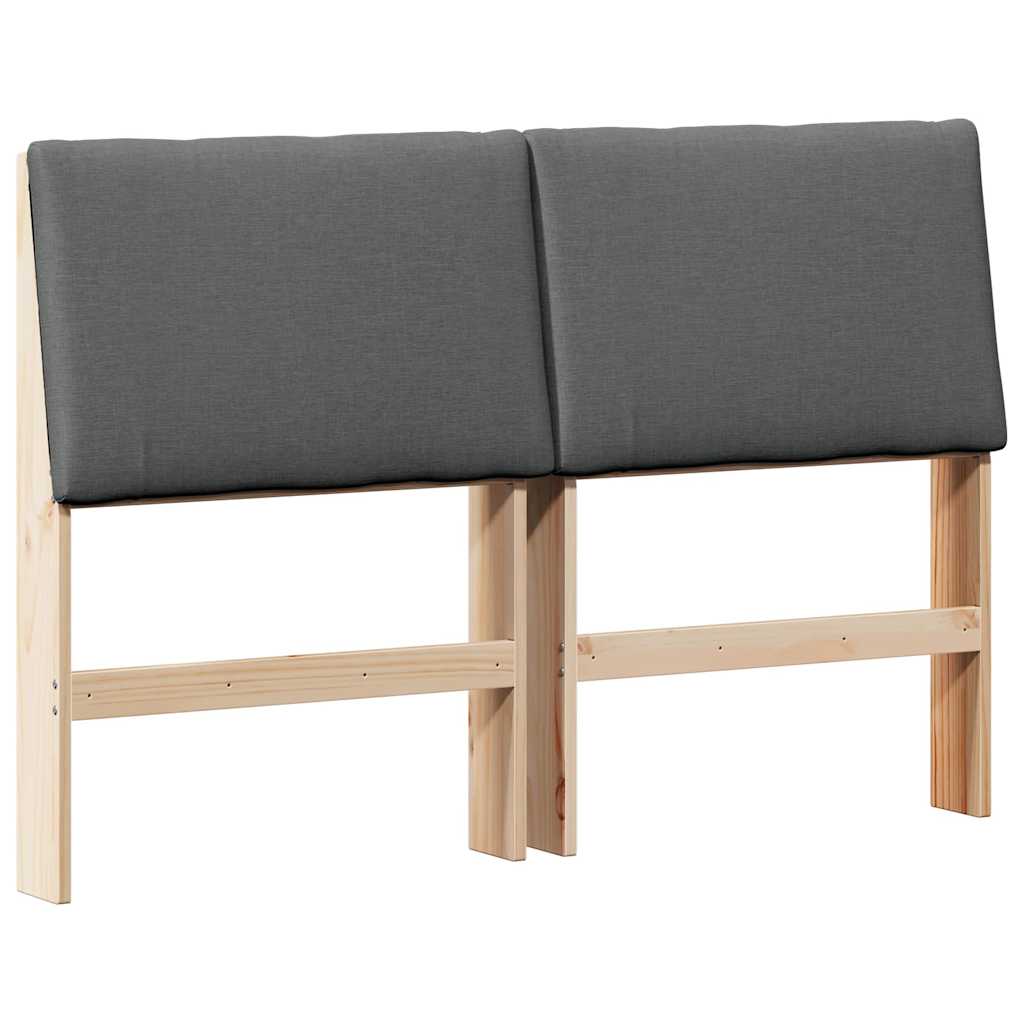 Gestoffeerd hoofdbord Donkergrijs 140 cm Massief grenenhout is nu te koop bij PeponiXL, paradijselijk wonen!