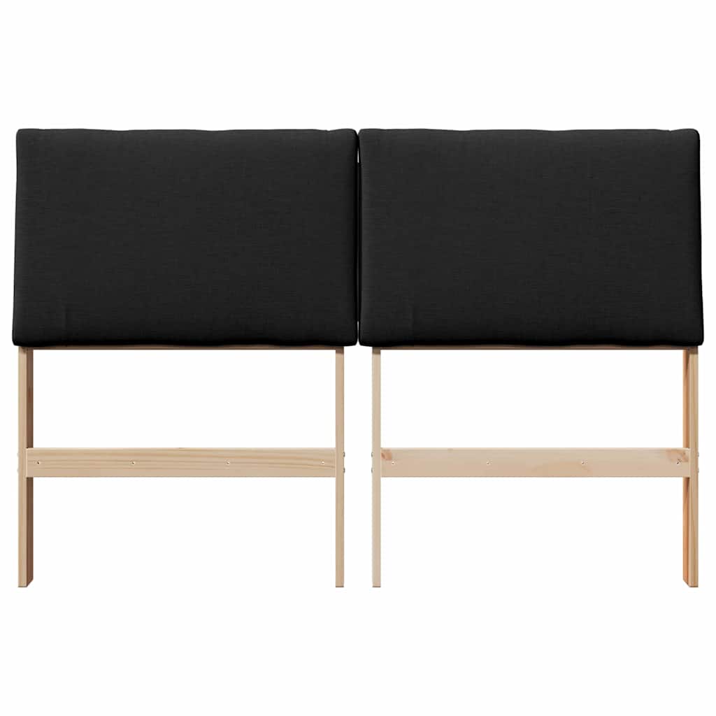 Gestoffeerd hoofdbord Zwart 140 cm Massief grenenhout is nu te koop bij PeponiXL, paradijselijk wonen!