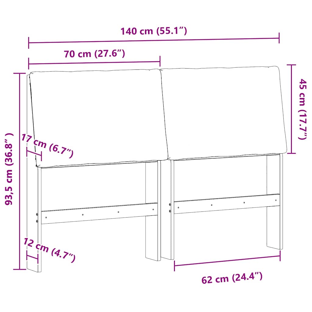 Gestoffeerd hoofdbord Taupe 140 cm Massief grenenhout is nu te koop bij PeponiXL, paradijselijk wonen!