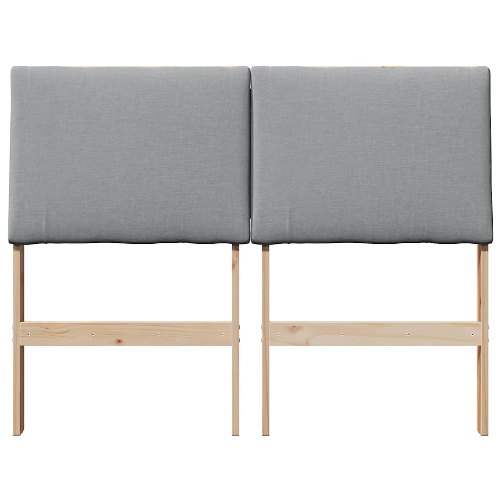 Gestoffeerd hoofdbord Lichtgrijs 135 cm Massief grenenhout is nu te koop bij PeponiXL, paradijselijk wonen!