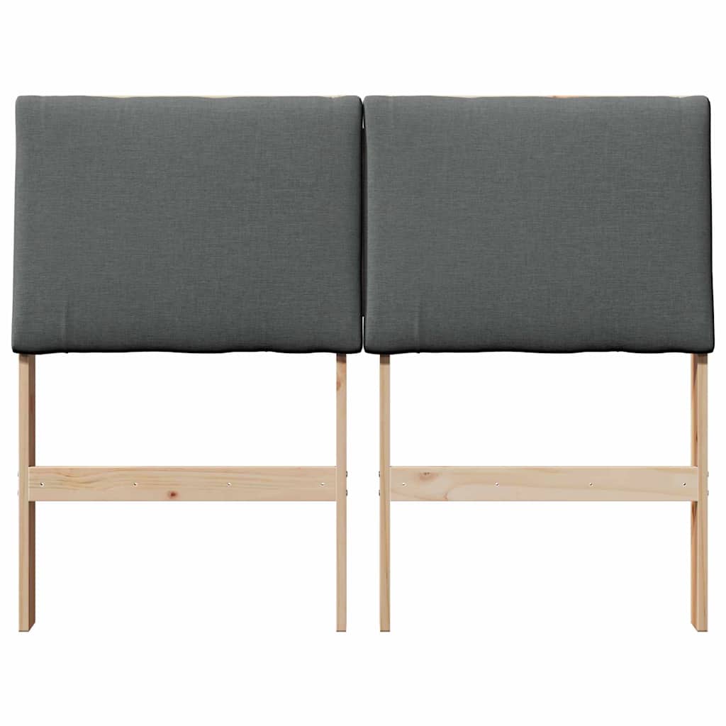 Gestoffeerd hoofdbord Donkergrijs 135 cm Massief grenenhout is nu te koop bij PeponiXL, paradijselijk wonen!