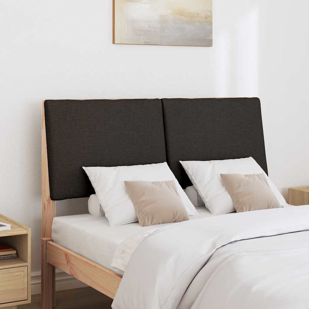 Gestoffeerd hoofdbord Zwart 135 cm Massief grenenhout is nu te koop bij PeponiXL, paradijselijk wonen!