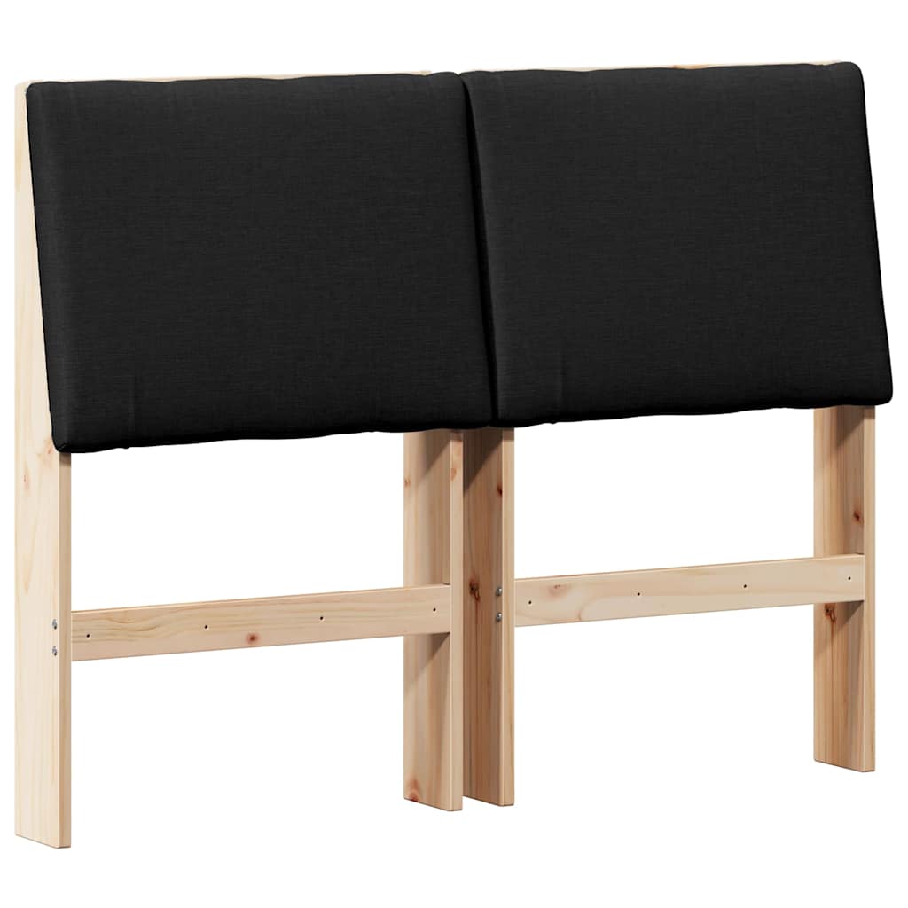 Gestoffeerd hoofdbord Zwart 135 cm Massief grenenhout is nu te koop bij PeponiXL, paradijselijk wonen!