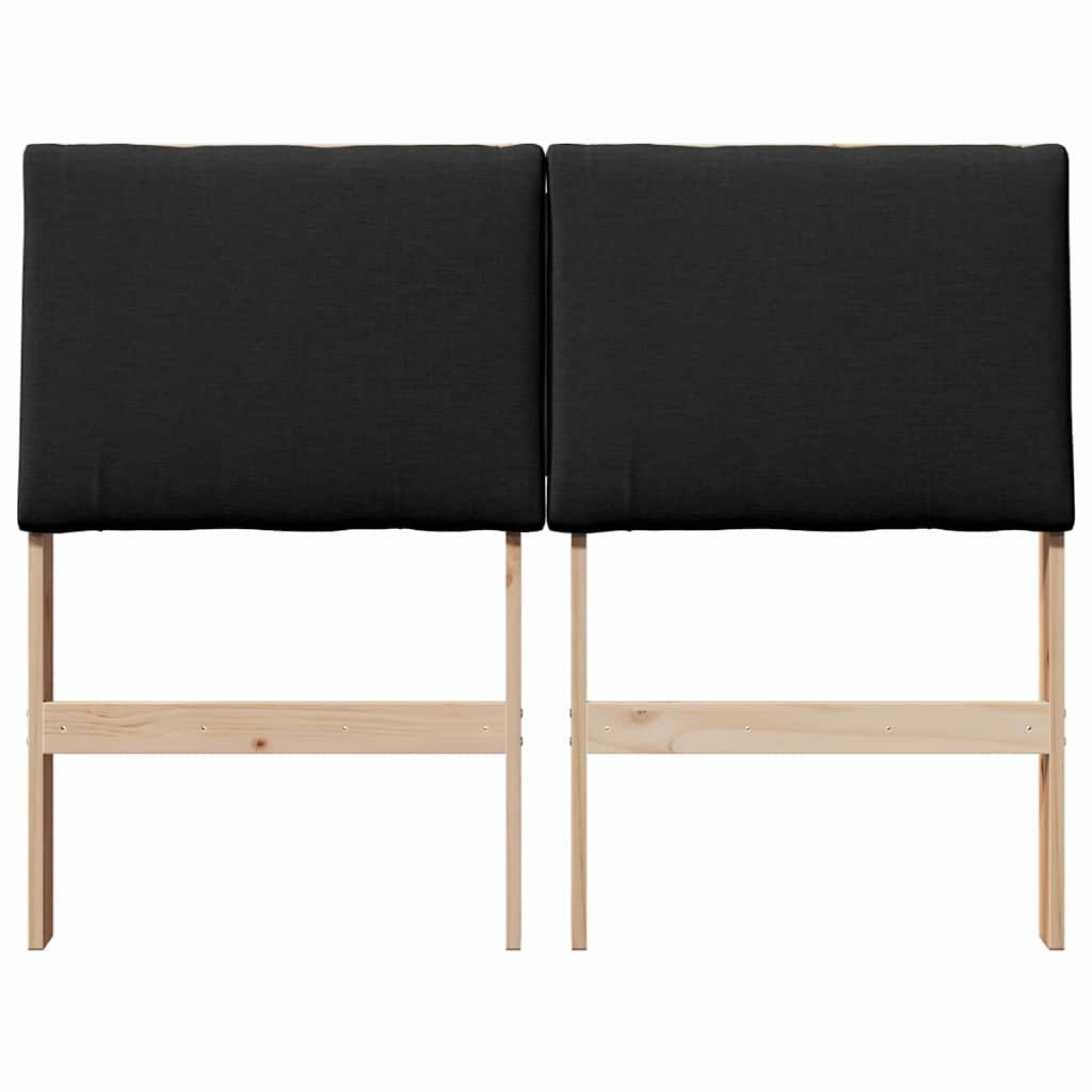 Gestoffeerd hoofdbord Zwart 135 cm Massief grenenhout is nu te koop bij PeponiXL, paradijselijk wonen!