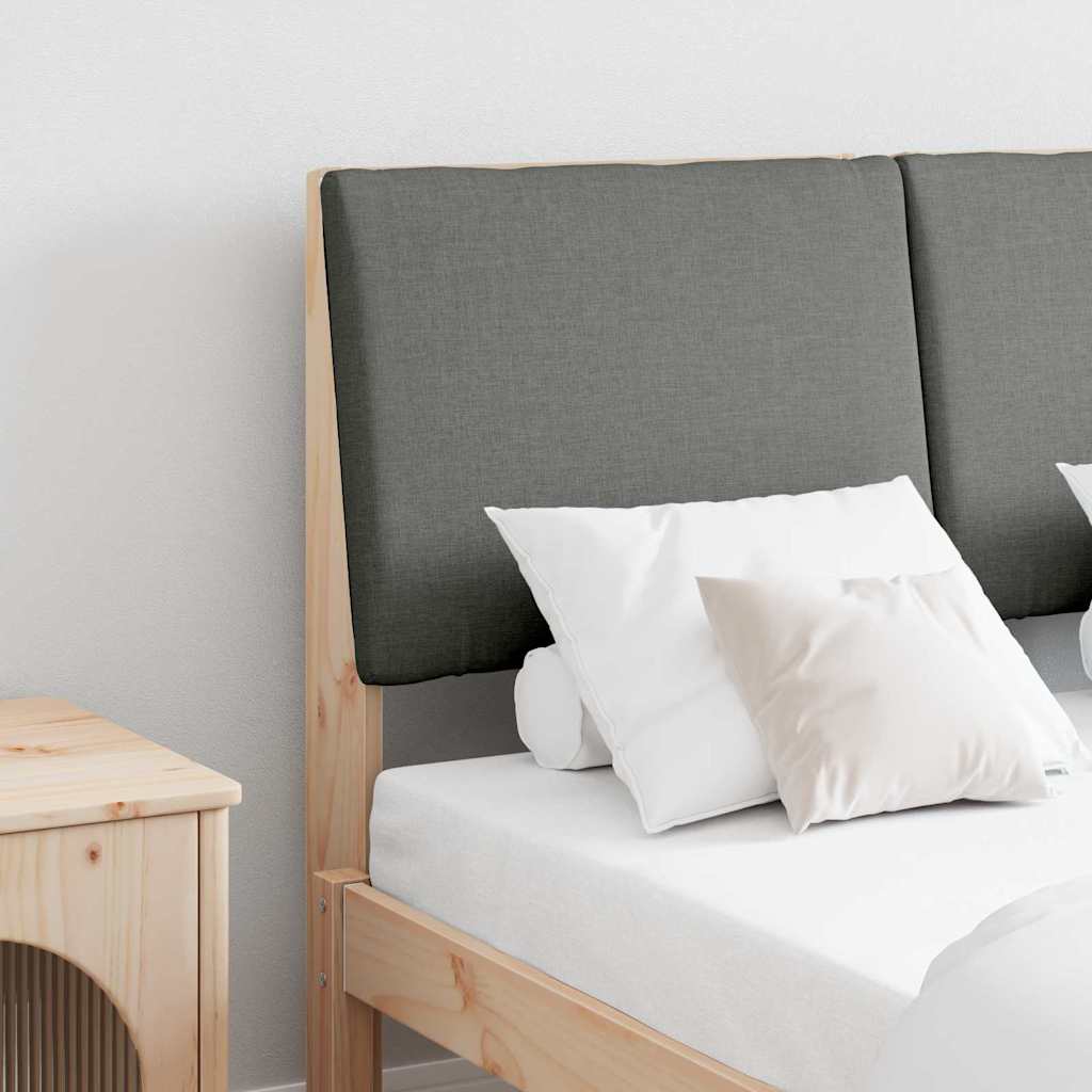 Gestoffeerd hoofdbord Donkergrijs 120 cm Massief grenenhout is nu te koop bij PeponiXL, paradijselijk wonen!