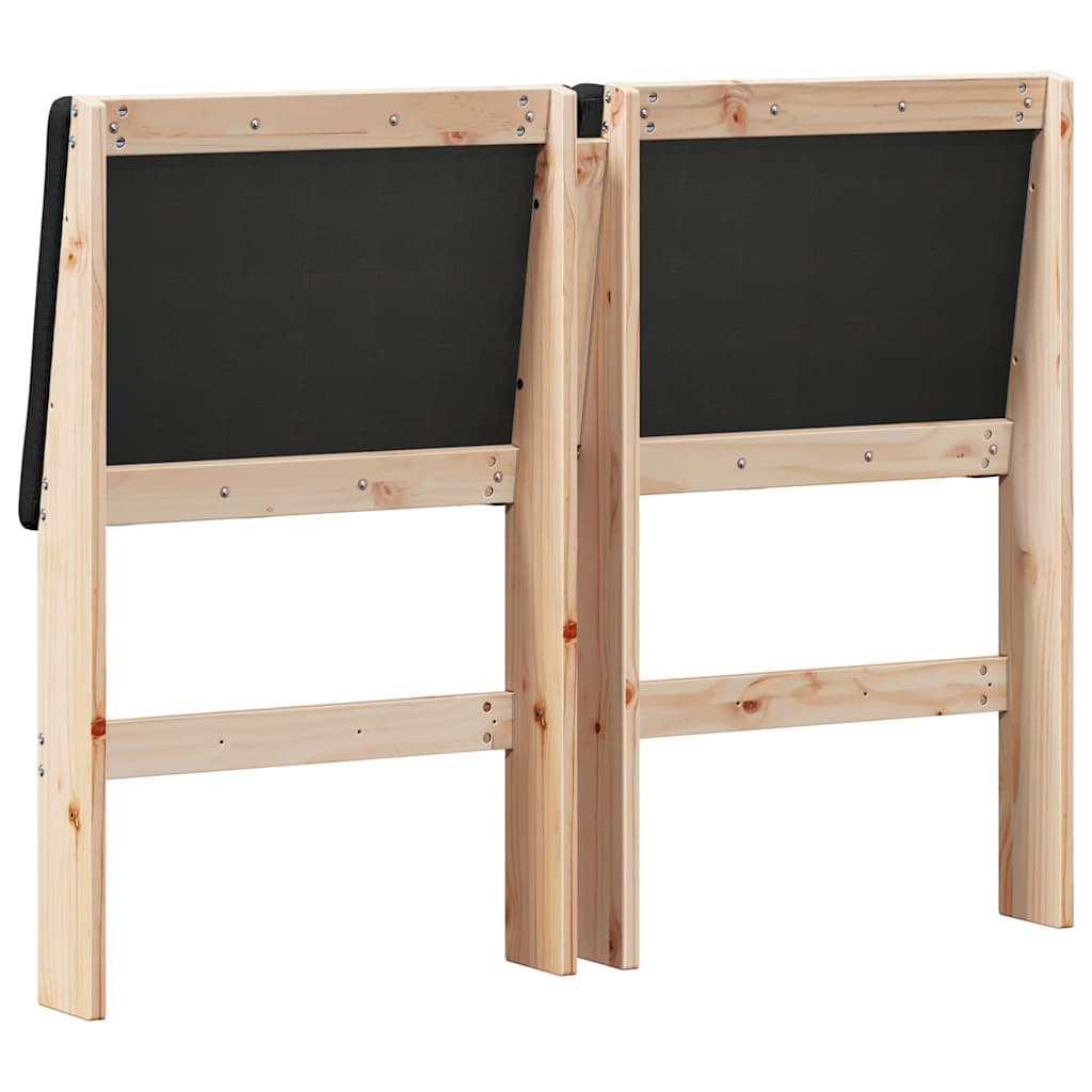 Gestoffeerd hoofdbord Zwart 120 cm Massief grenenhout is nu te koop bij PeponiXL, paradijselijk wonen!