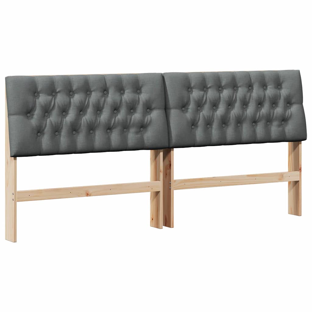 Gestoffeerd hoofdbord Donkergrijs 200 cm Massief grenenhout is nu te koop bij PeponiXL, paradijselijk wonen!