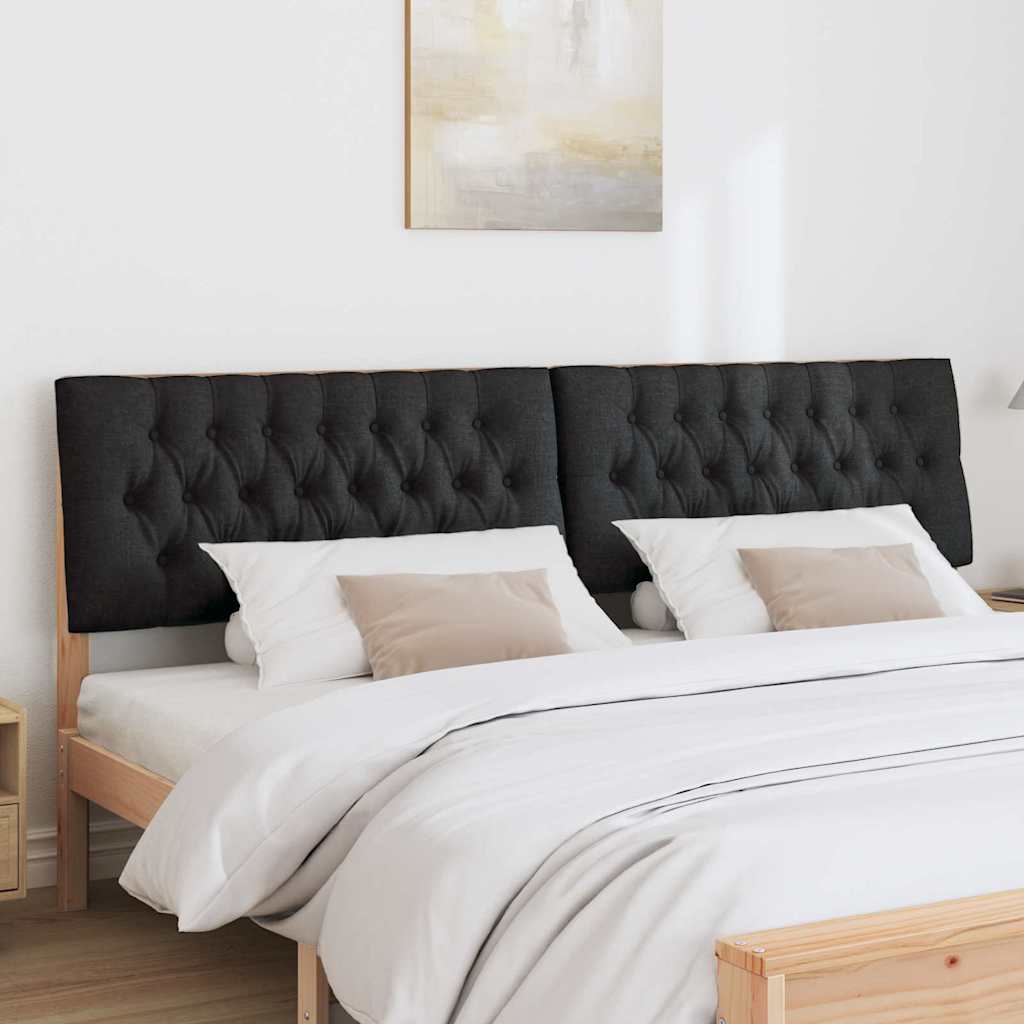 Gestoffeerd hoofdbord Zwart 200 cm Massief grenenhout is nu te koop bij PeponiXL, paradijselijk wonen!