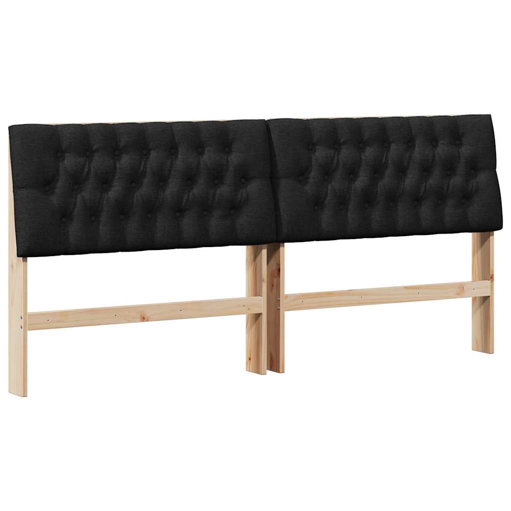 Gestoffeerd hoofdbord Zwart 200 cm Massief grenenhout is nu te koop bij PeponiXL, paradijselijk wonen!