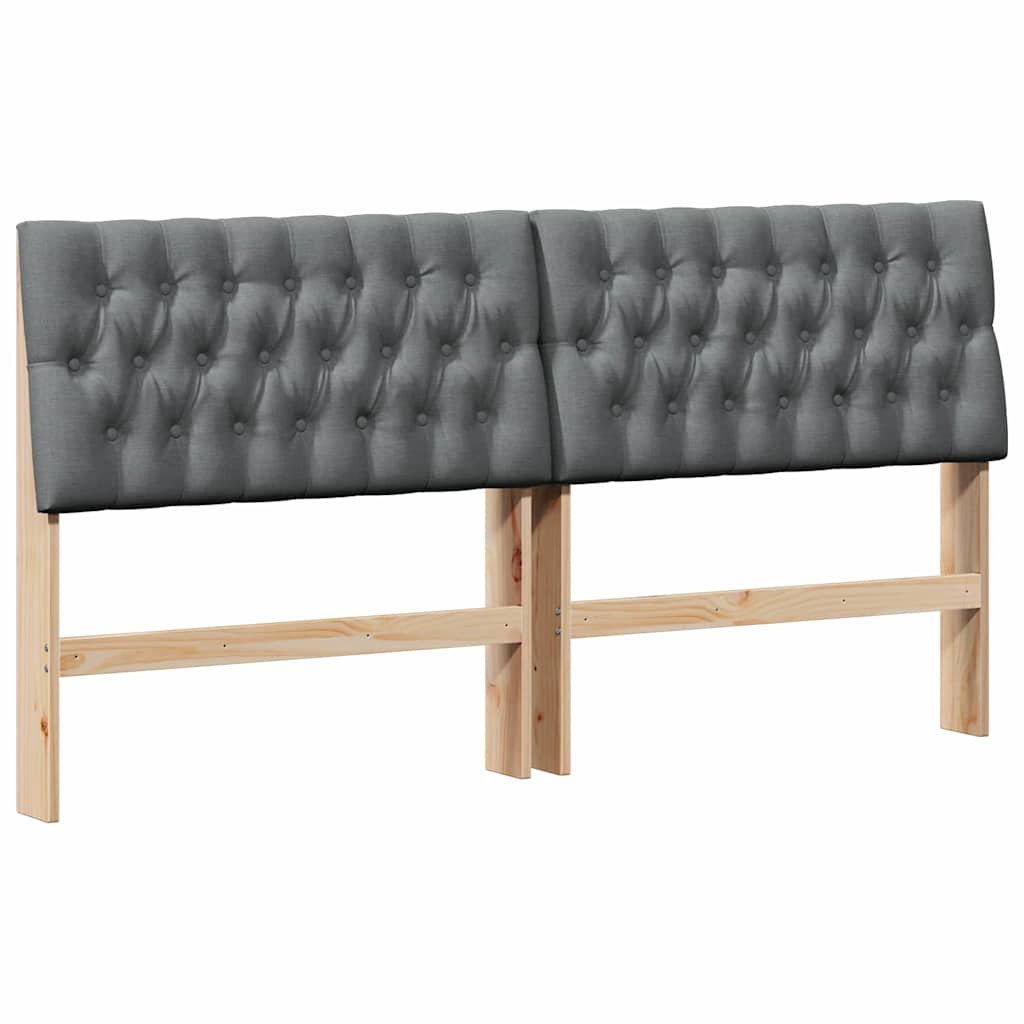 Gestoffeerd hoofdbord Donkergrijs 180 cm Massief grenenhout is nu te koop bij PeponiXL, paradijselijk wonen!
