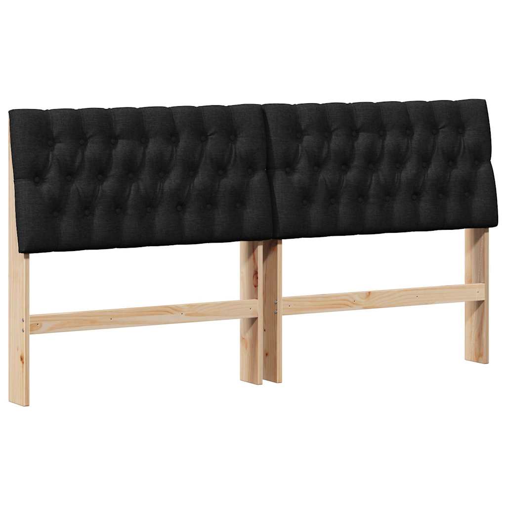 Gestoffeerd hoofdbord Zwart 180 cm Massief grenenhout is nu te koop bij PeponiXL, paradijselijk wonen!