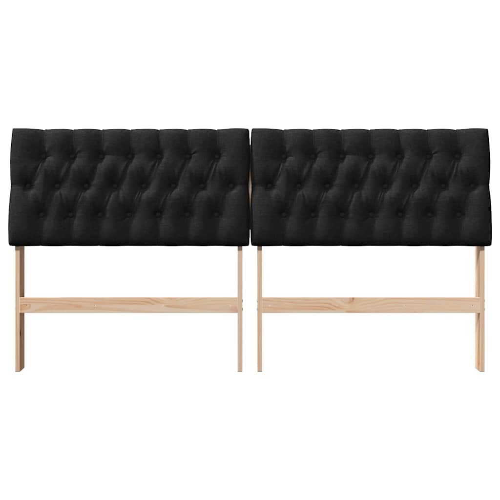 Gestoffeerd hoofdbord Zwart 180 cm Massief grenenhout is nu te koop bij PeponiXL, paradijselijk wonen!