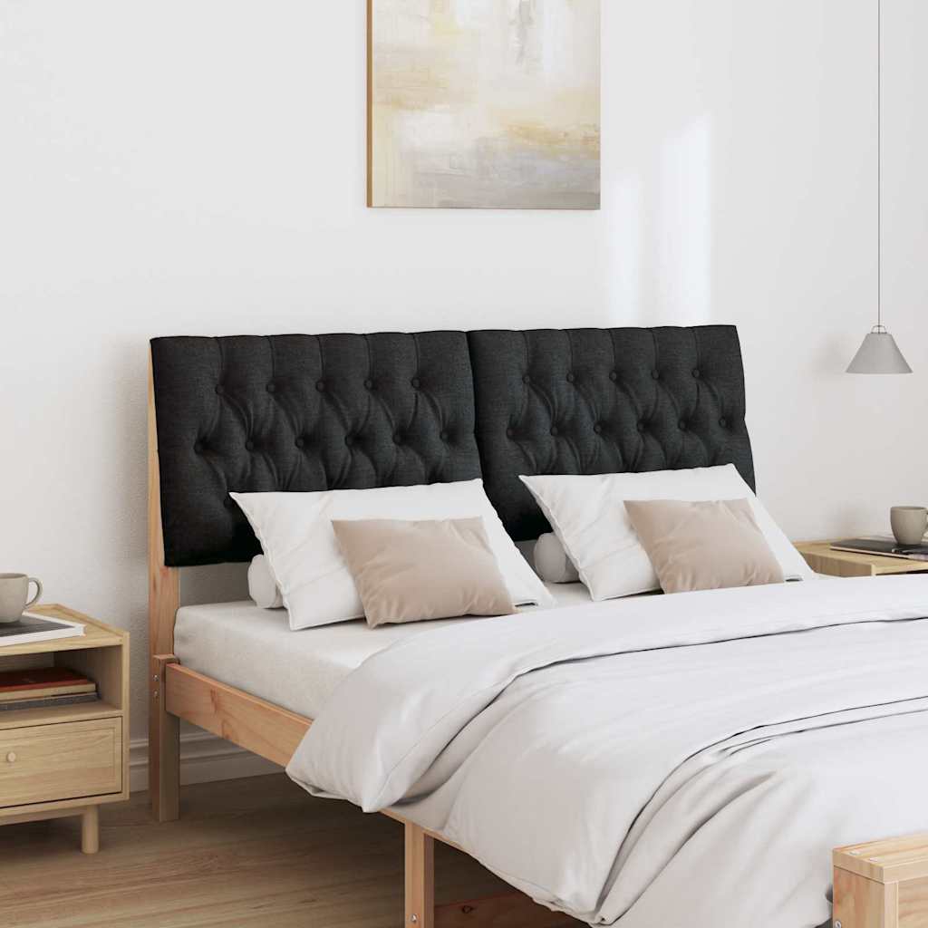 Gestoffeerd hoofdbord Zwart 150 cm Massief grenenhout is nu te koop bij PeponiXL, paradijselijk wonen!