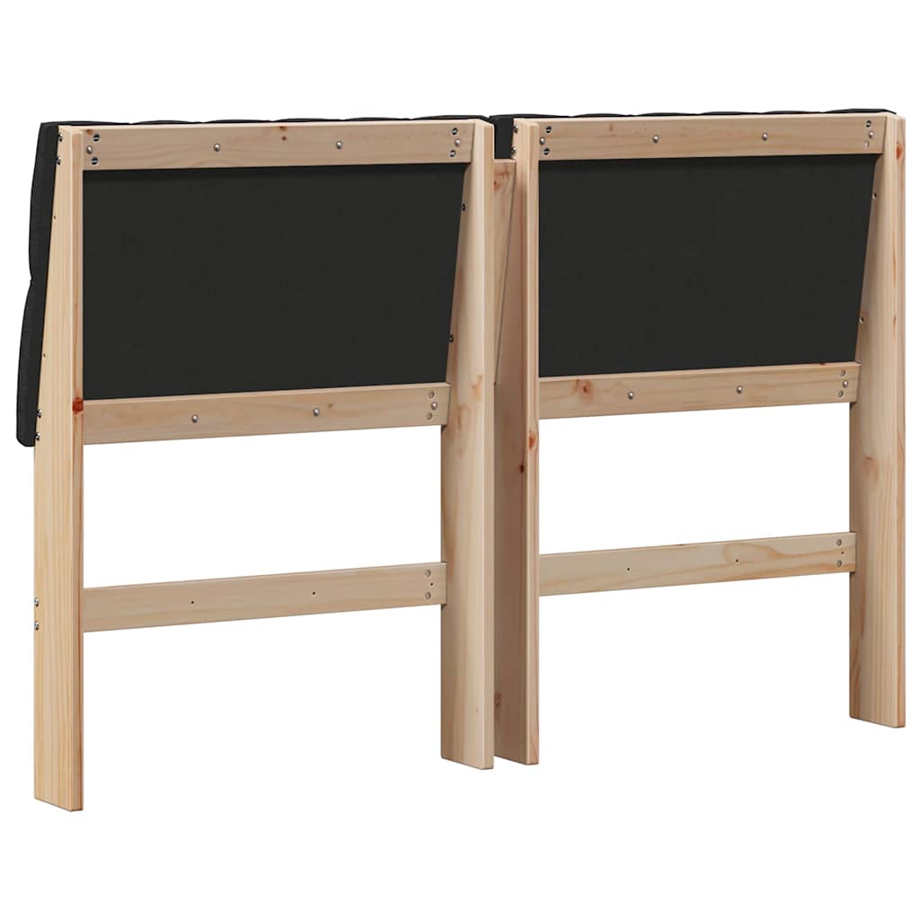 Gestoffeerd hoofdbord Zwart 150 cm Massief grenenhout is nu te koop bij PeponiXL, paradijselijk wonen!
