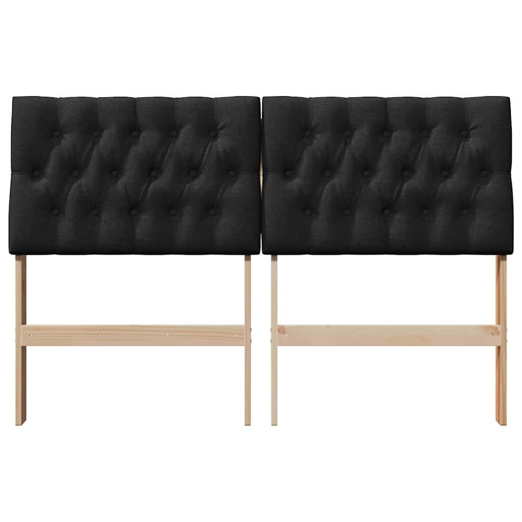 Gestoffeerd hoofdbord Zwart 140 cm Massief grenenhout is nu te koop bij PeponiXL, paradijselijk wonen!